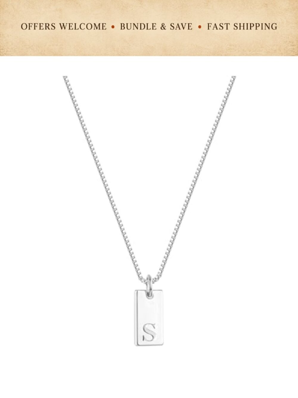 Dainty Initial Necklace Stainless Steel Letter Pendant Box Chain Choker